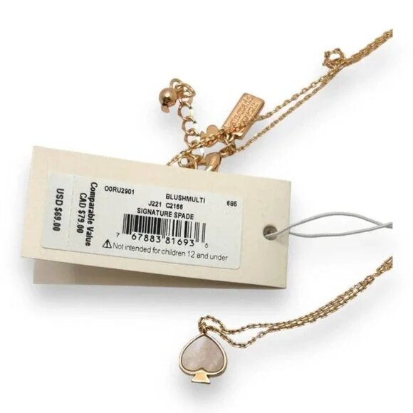 KATE SPADE Rose Gold Signature Spade Spade Mini Pendant NWT - Picture 7 of 10